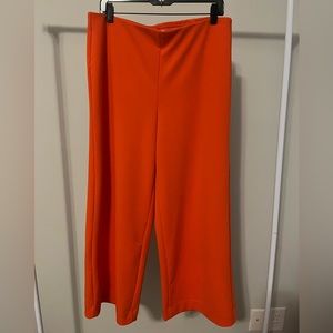 Loft orange cropped wide leg pants